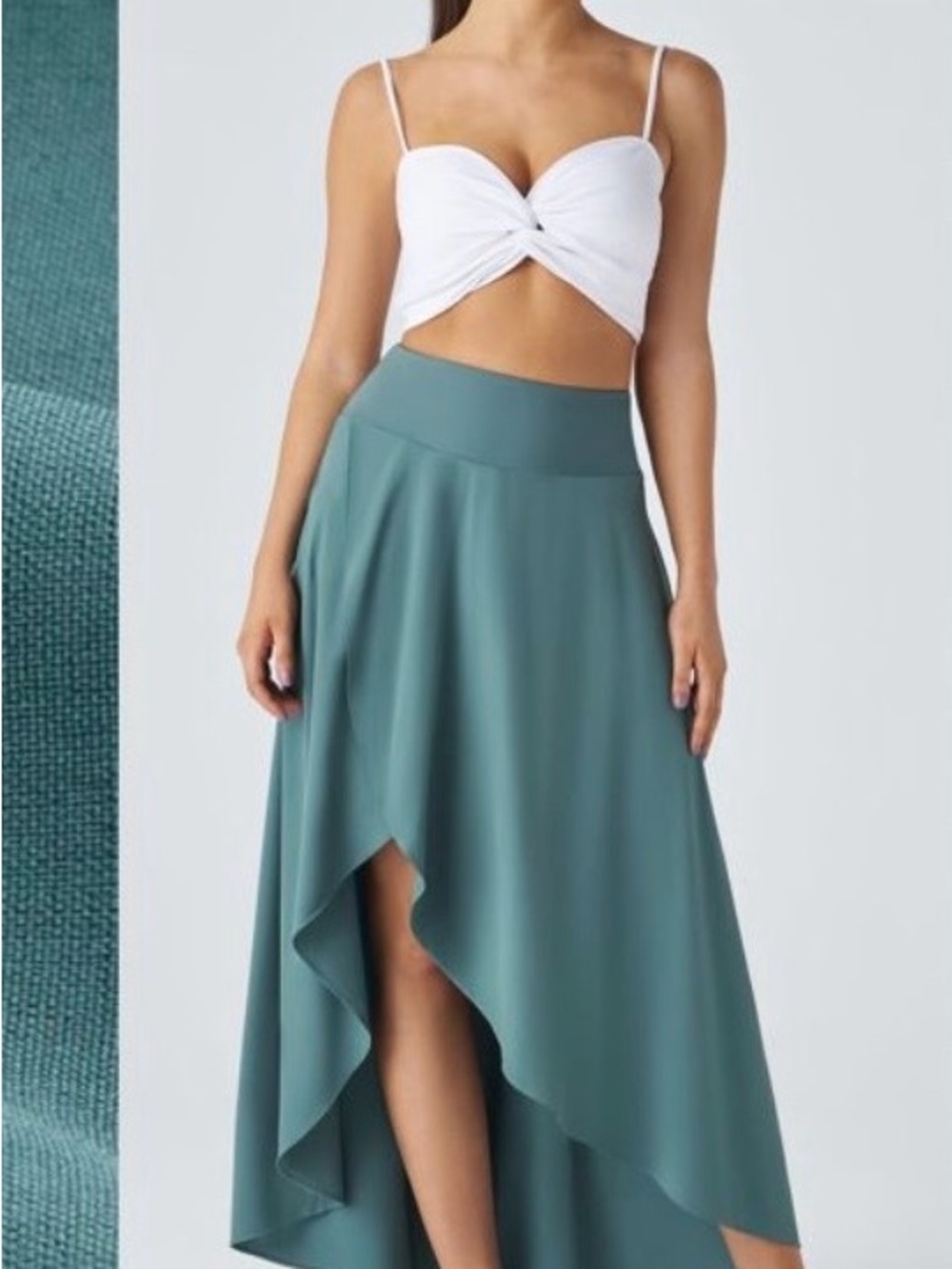 HALARA Teal High-Low Maxi Skirt
